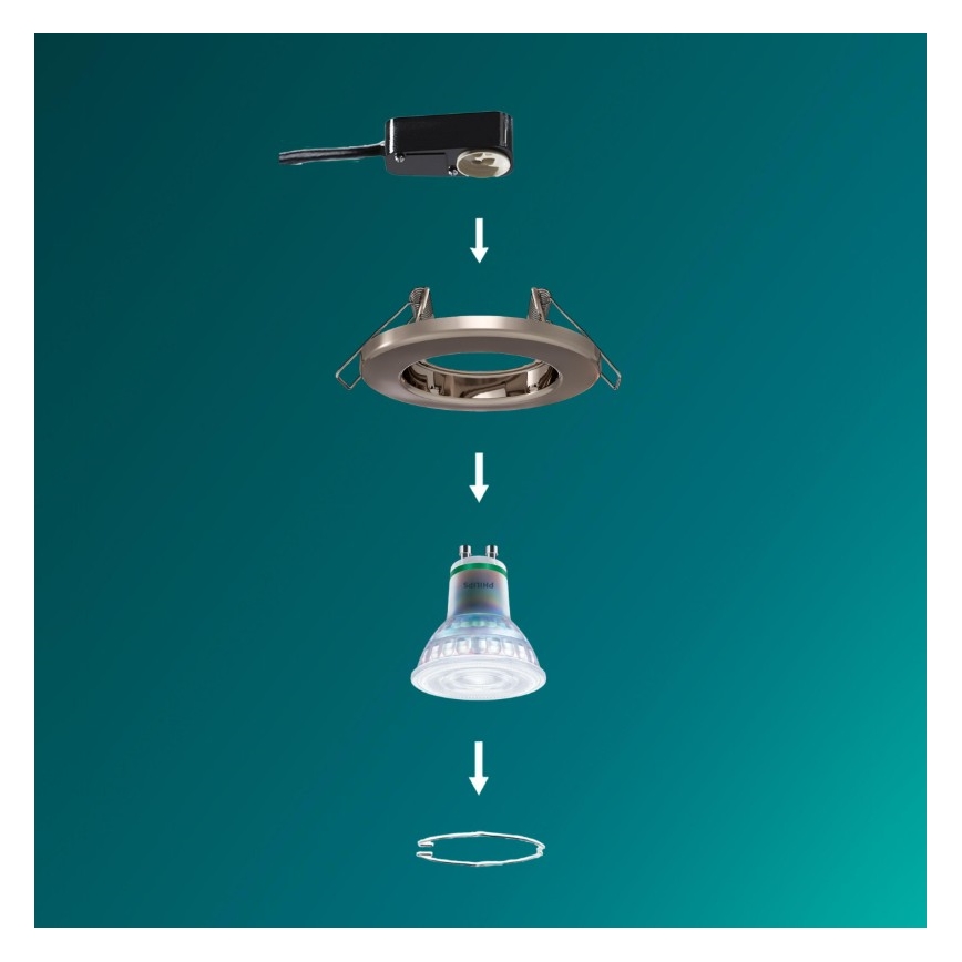 Philips - Spot încastrat PERIDOT 1xGU10/7W/230V, argintiu