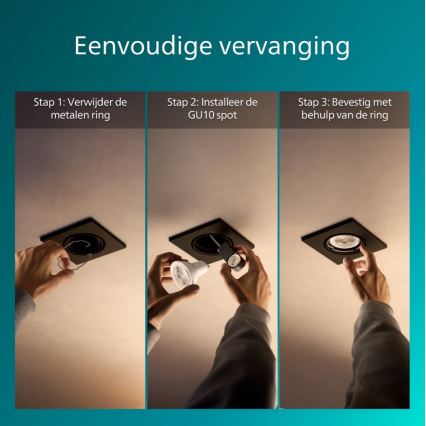 Philips - Spot încastrat PERIDOT 1xGU10/7W/230V negru