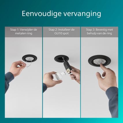 Philips - Spot încorporat PERIDOT 1xGU10/7W/230V negru