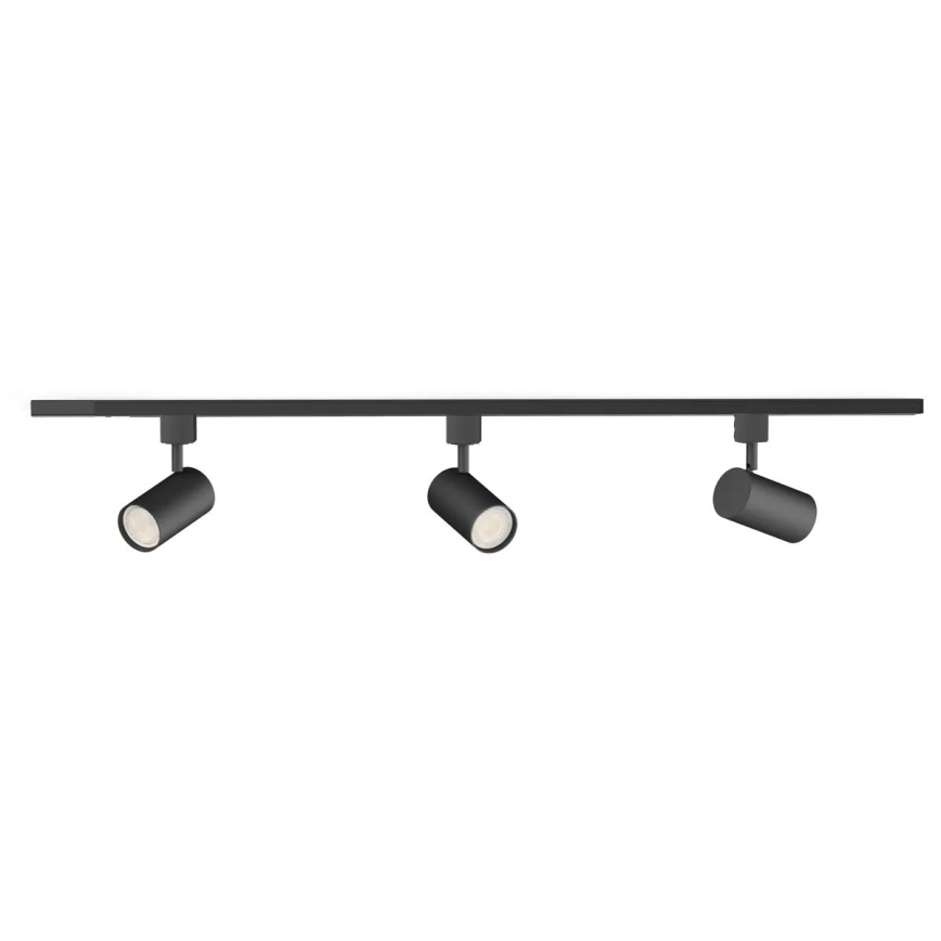 Philips - Spot LED RGBW dimmabil pentru sistem pe șină EASYLINK HUE 3xGU10/4,7W/230V 2200-6500K 1m negru