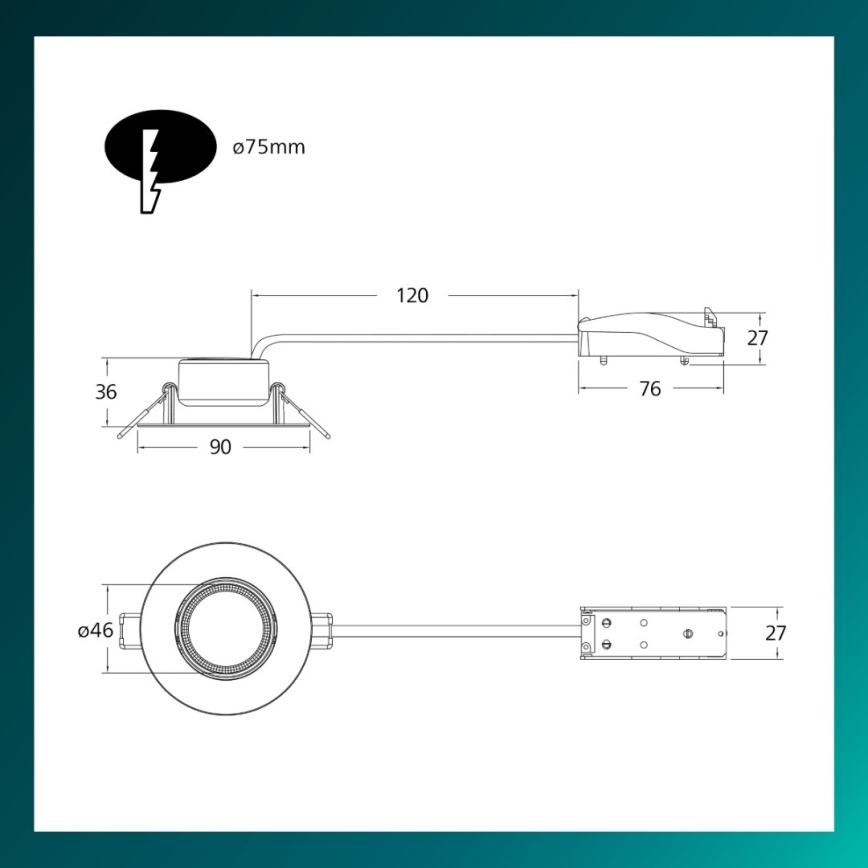 Philips - Lampă LED încastrabilă dimabilă CILANTRO, 5W, 230V, 2700K, negru