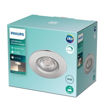 Philips - Spot LED încastrat pentru baie DIVE, dimmabil, 5W, 230V, IP65