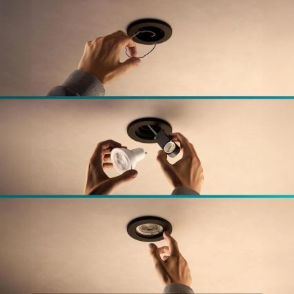 Philips - Spot LED încastrat RGBW dimabil PERIDOT 1xGU10/6W/230V negru + telecomandă