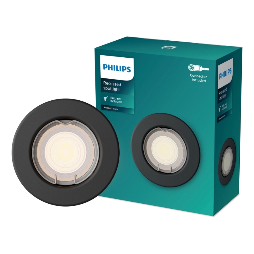 Philips - Spot LED încastrat RGBW dimabil PERIDOT 1xGU10/6W/230V negru + telecomandă