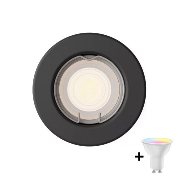 Philips - Spot LED încastrat RGBW dimabil PERIDOT 1xGU10/6,5W/230V negru + telecomandă