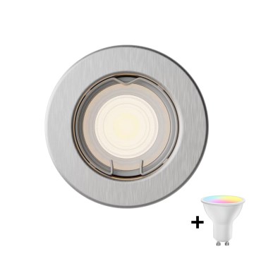 Philips - Spot LED încastrat RGBW dimabil PERIDOT 1xGU10/6W/230V argintiu + telecomandă