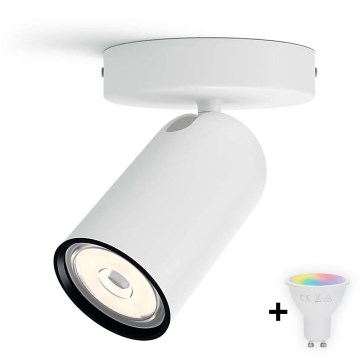 Philips - Spot LED RGBW dimabil PONGEE, 1x GU10, 4,8 W, 230 V, 3000 K, alb + telecomandă