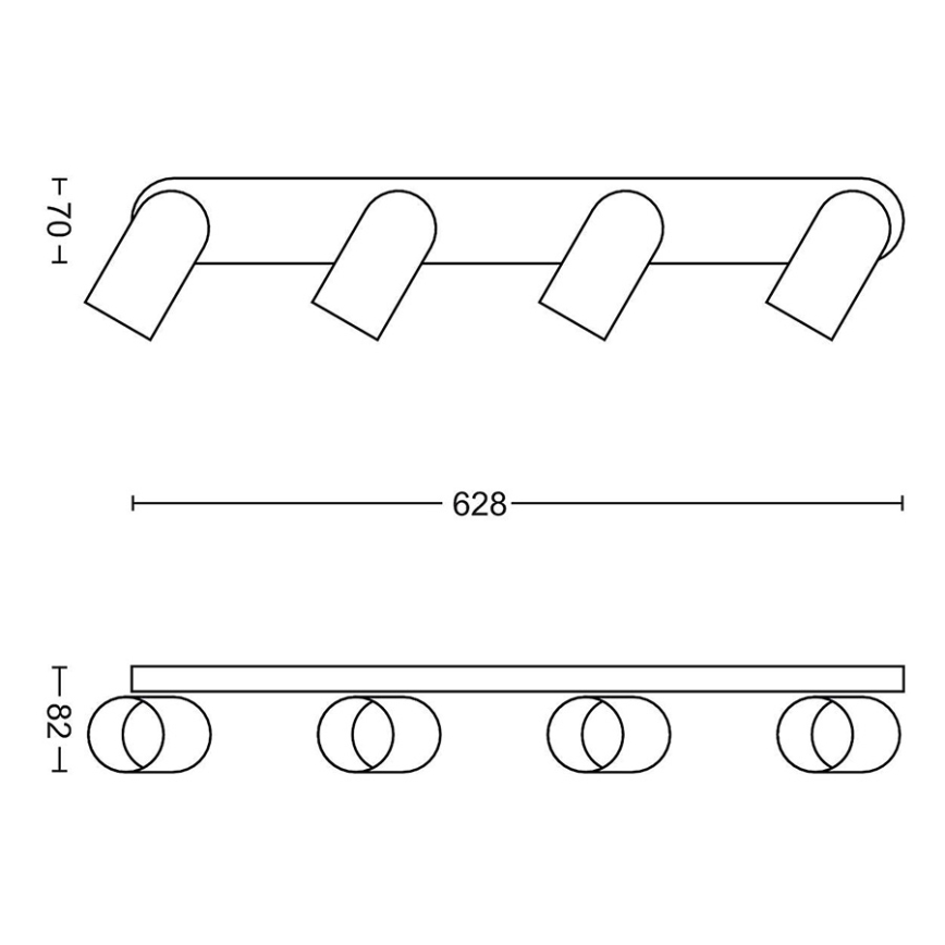 Philips - Lampă spot LED RGBW reglabilă PONGEE, 4xGU10/4,9W/230V, 2700-6500K, neagră