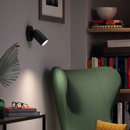 Philips PONGEE Spot LED RGBW dimmabil 1xGU10/4,8W/230V 3000K negru + telecomandă