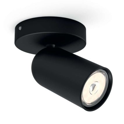 Philips PONGEE Spot LED RGBW dimmabil 1xGU10/4,8W/230V 3000K negru + telecomandă