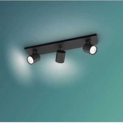Philips - Spot LED RGBW dimmabil RUNNER 3xGU10/6,5W/230V 2700-6500K negru