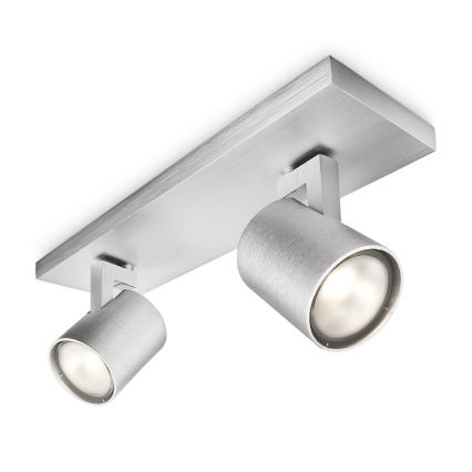 Philips - Lampă spot LED RGBW dimmabilă RUNNER 2xGU10/6,5W/230V 2700-6500K crom mat