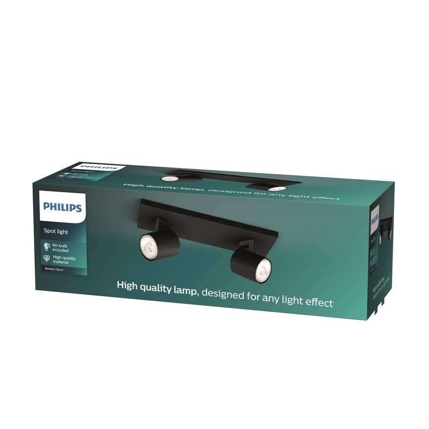 Philips - Spot LED RGBW reglabil RUNNER 2xGU10/6,5W/230V 2700-6500K negru