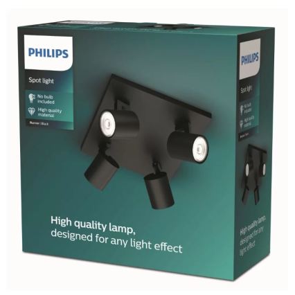 Philips - LED RGBW Spot reglabil RUNNER 4xGU10/6,5W/230V 2700-6500K negru