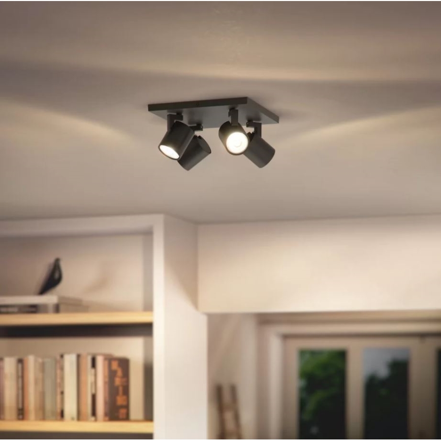 Philips - Spot RUNNER 4xGU10/20W/230V negru