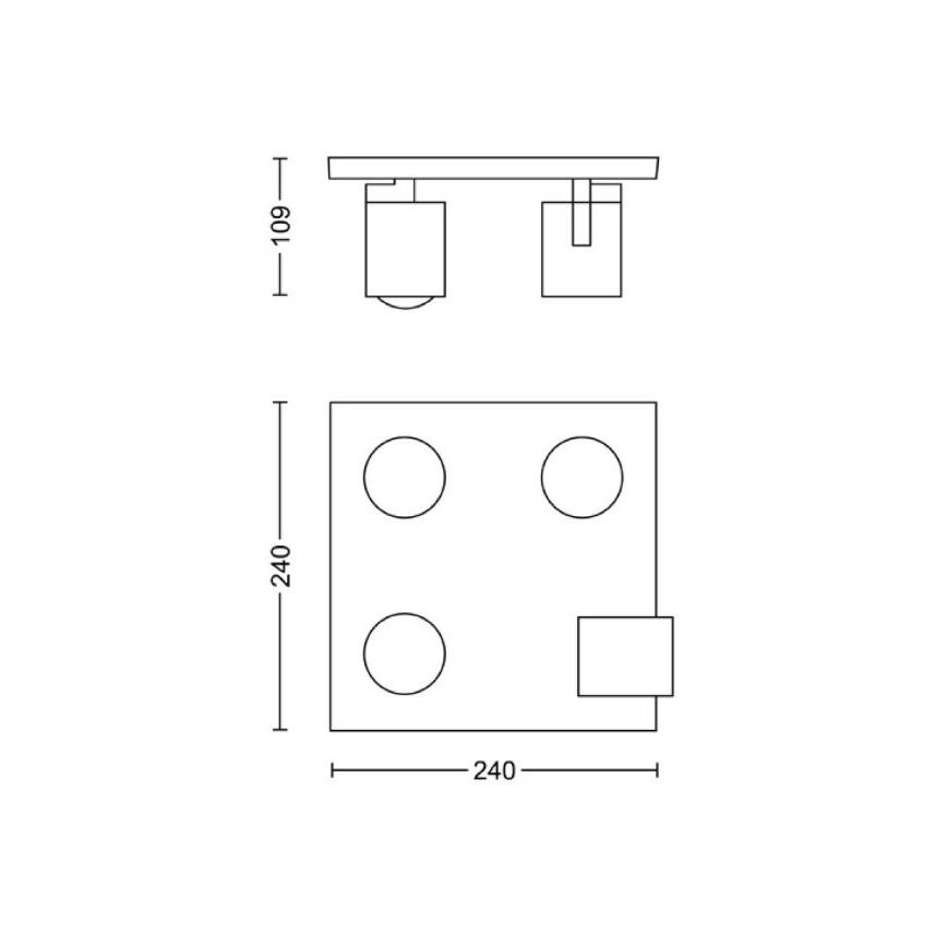 Philips - Spot RUNNER 4xGU10/20W/230V negru