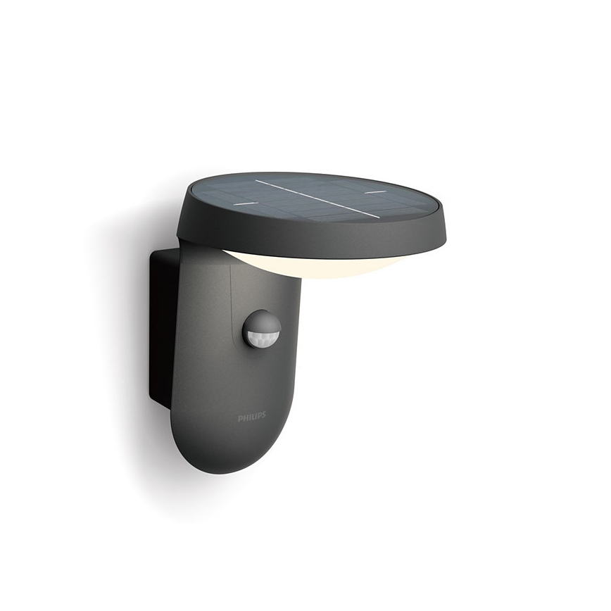 Philips - Lampă solară de perete cu LED, senzor de mișcare și crepuscul, LED/1,2W/4V 1800 mAh 4000K IP44