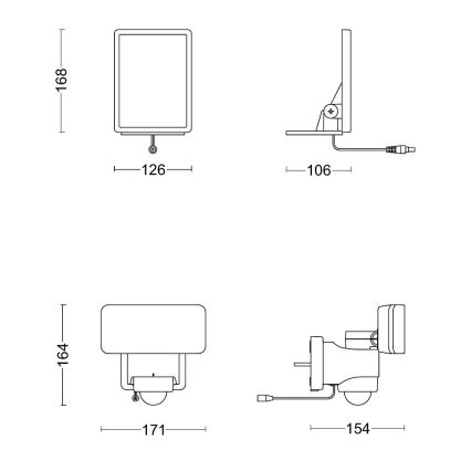 Philips - Lampă solară de perete cu LED, senzor de mișcare și crepuscul TYLUS LED/6W/3,7V 2600 mAh 3000K IP44