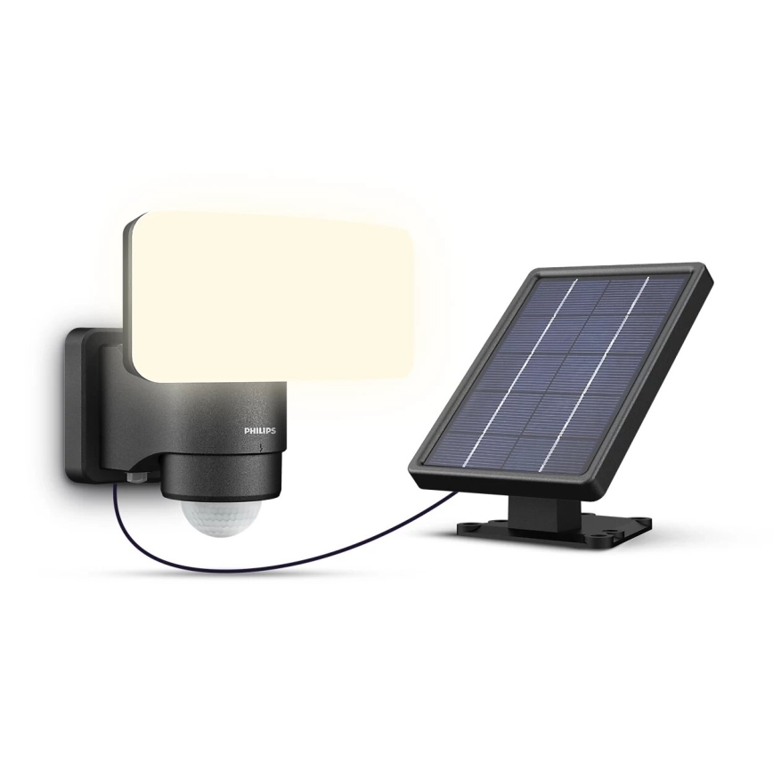 Philips - Lampă solară de perete cu LED, senzor de mișcare și crepuscul TYLUS LED/6W/3,7V 2600 mAh 5000K IP44