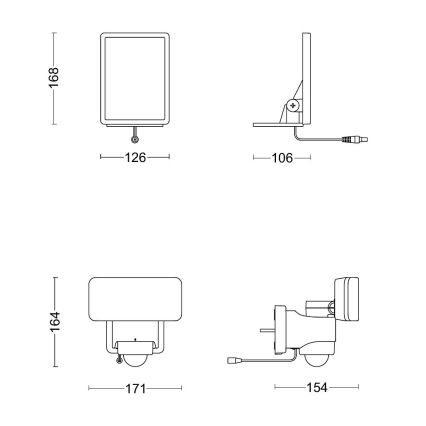 Philips - Lampă solară de perete cu LED, senzor de mișcare și crepuscul TYLUS LED/6W/3,7V 2600 mAh 5000K IP44