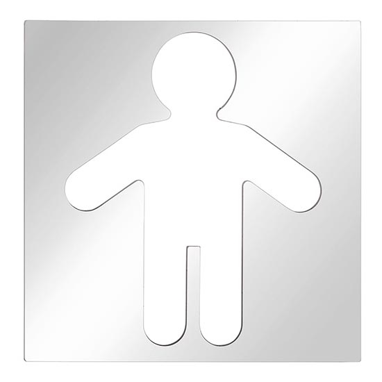 Pictogramă Bărbați 12x12 cm inox/argintiu