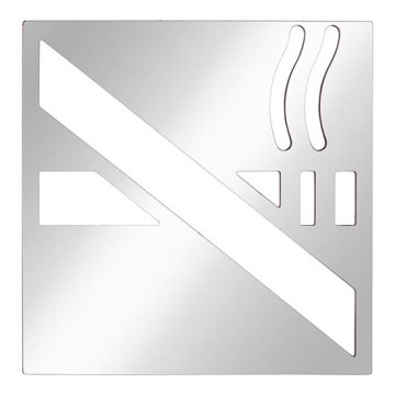 Pictogramă Fumat, 12x12 cm, inox/argintiu