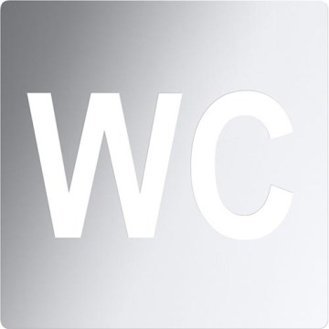 Pictogramă WC 12x12 cm inox/argintiu