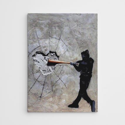 Pictură murală pe pânză 100x70 cm gri/negru