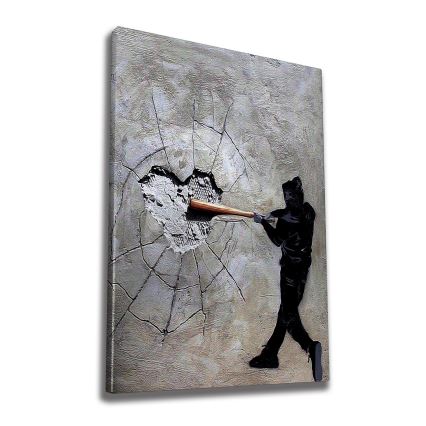 Pictură murală pe pânză 100x70 cm gri/negru