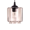 Piesă de sticlă de schimb pentru candelabru POBO E27, diametru 15 cm, bej fumuriu