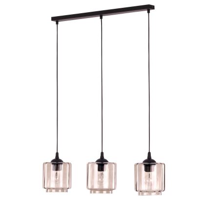 Piesă de sticlă de schimb pentru candelabru POBO E27, diametru 15 cm, bej fumuriu