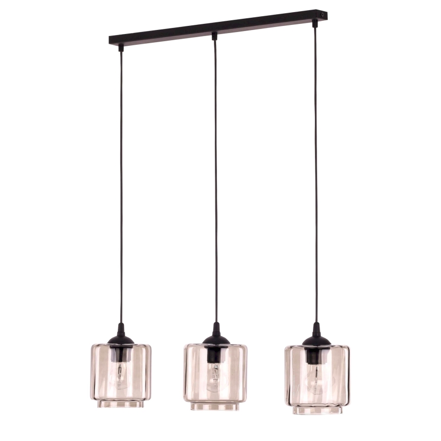 Piesă de sticlă de schimb pentru candelabru POBO E27, diametru 15 cm, bej fumuriu