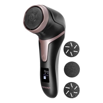 Pila electrică pentru călcâie Concept PN3020 PERFECT SKIN, 5V, 1200 mAh, IPX6, negru/roz auriu