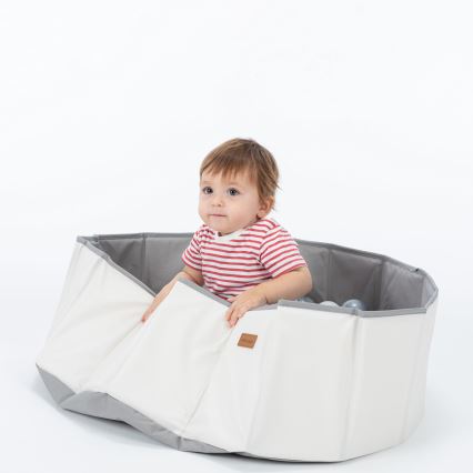 Piscină cu bile pentru copii d. 80 cm alb/gri