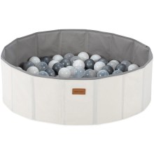 Piscină cu mingi pentru copii d. 80 cm alb/gri