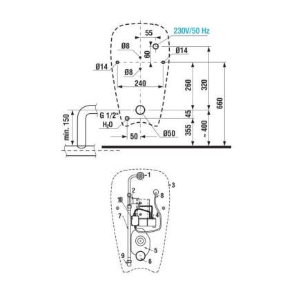 Pisoar JIKA GOLEM H8430700000001 - alimentare internă, evacuare pe spate, ceramică albă