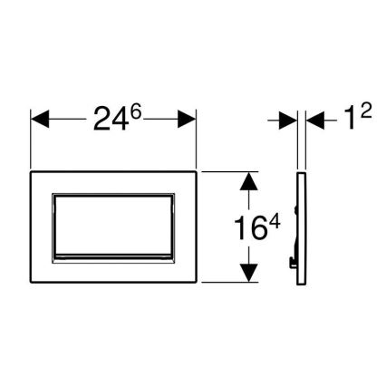 Geberit 115.893.KJ.1 - Placă de acționare Sigma30, 24,6 x 16,4 cm, alb/crom lucios