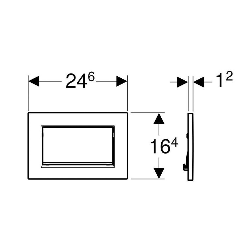 Geberit 115.893.KJ.1 - Placă de acționare Sigma30, 24,6 x 16,4 cm, alb/crom lucios