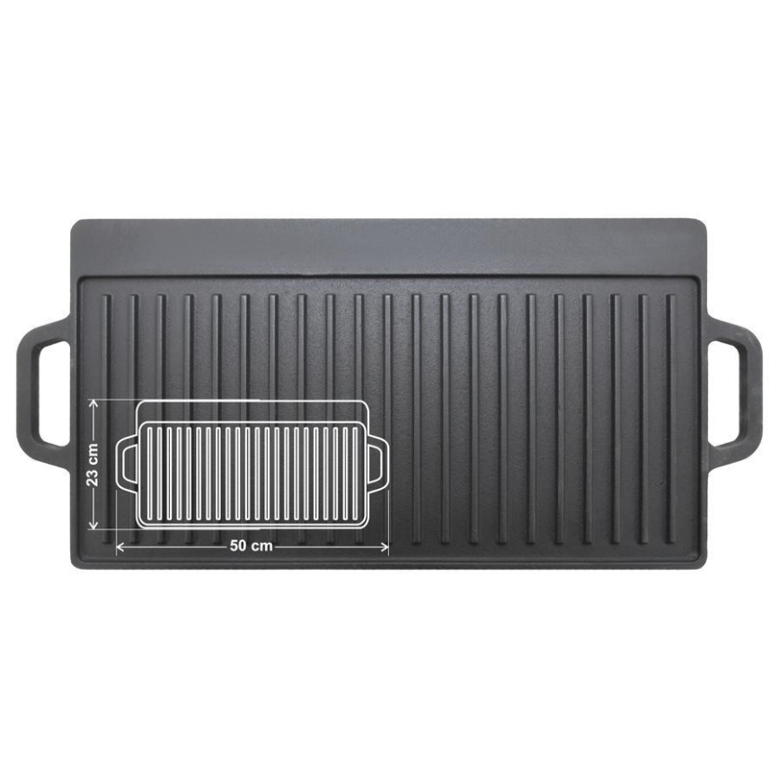 Placă de grătar cu două fețe 50x23 cm