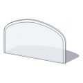 Placă de sticlă pentru șemineu 1000x550x6 mm semiarcadă