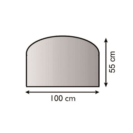 Placă de sticlă pentru șemineu 1000x550x6 mm semiarcadă