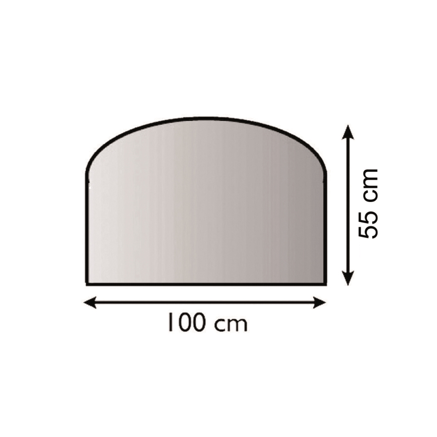 Placă de sticlă pentru șemineu 1000x550x6 mm semiarcadă