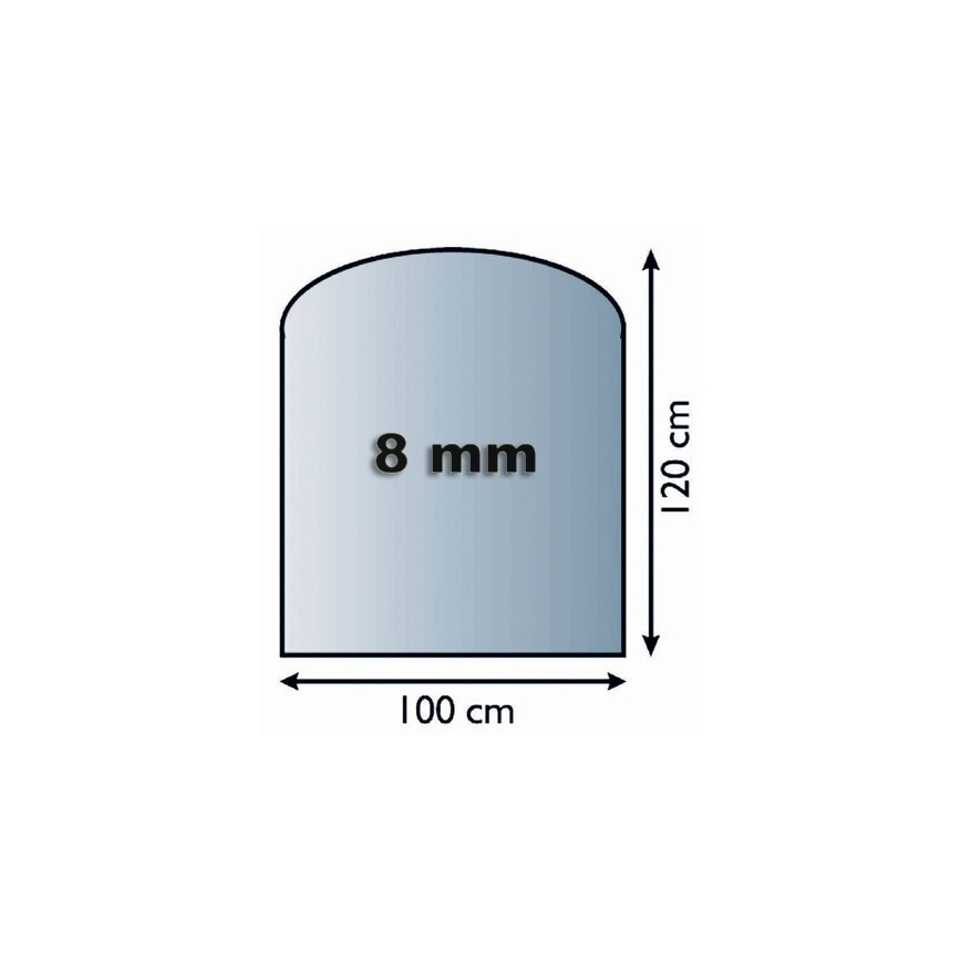 Placă de sticlă pentru șemineu 1200x1000x8 mm semiarcadă