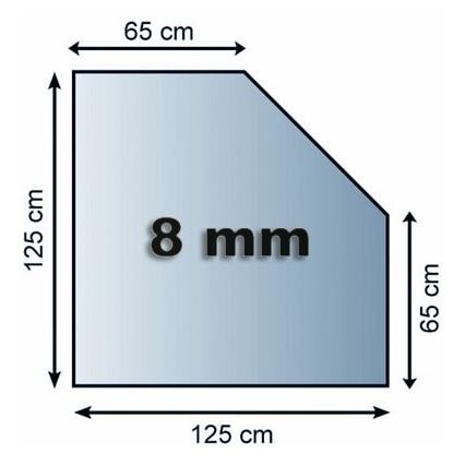 Placă de sticlă pentru șemineu 1250x1250x8 mm pătrat bizotat