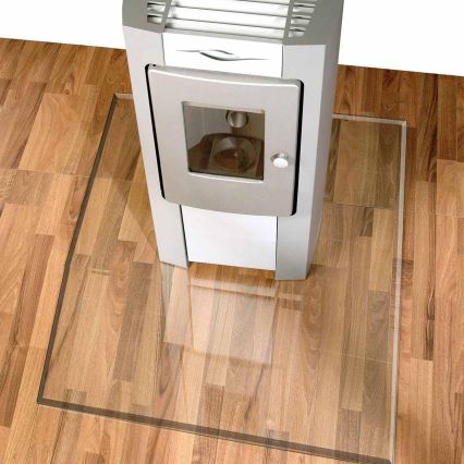 Placă de sticlă pentru șemineu 900x750x8 mm dreptunghi