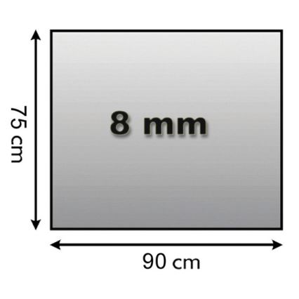Placă de sticlă pentru șemineu 900x750x8 mm dreptunghi