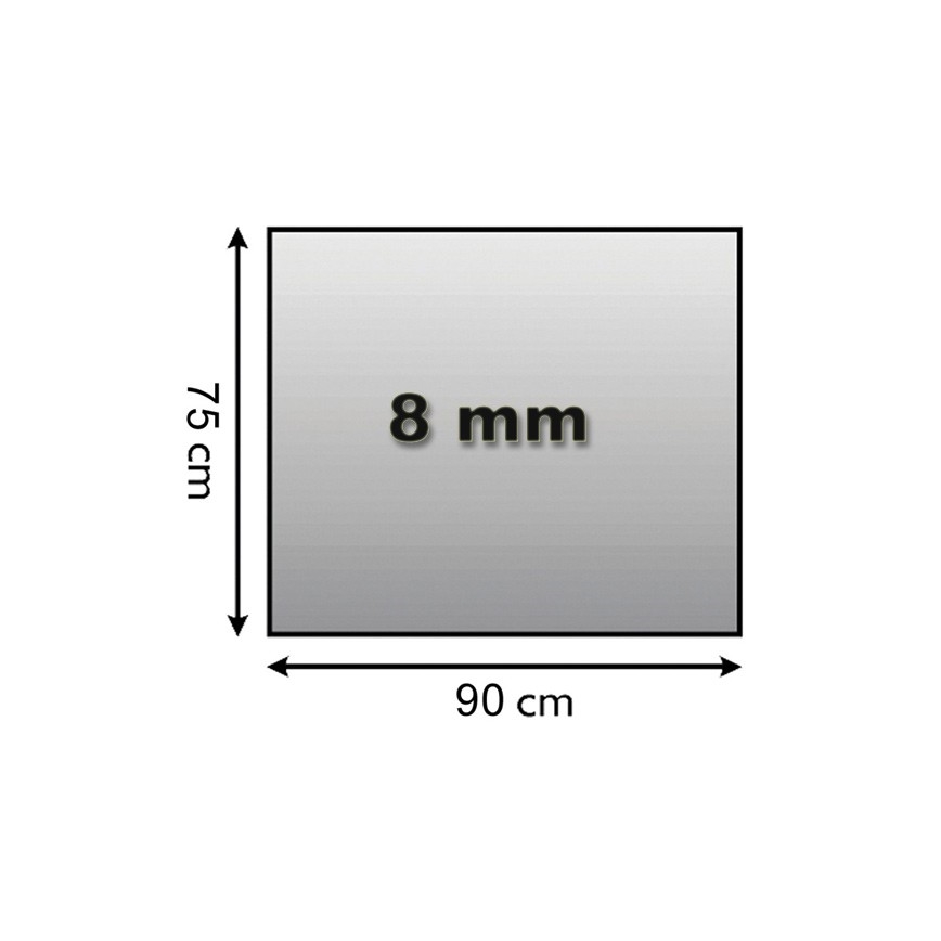 Placă de sticlă pentru șemineu 900x750x8 mm dreptunghi