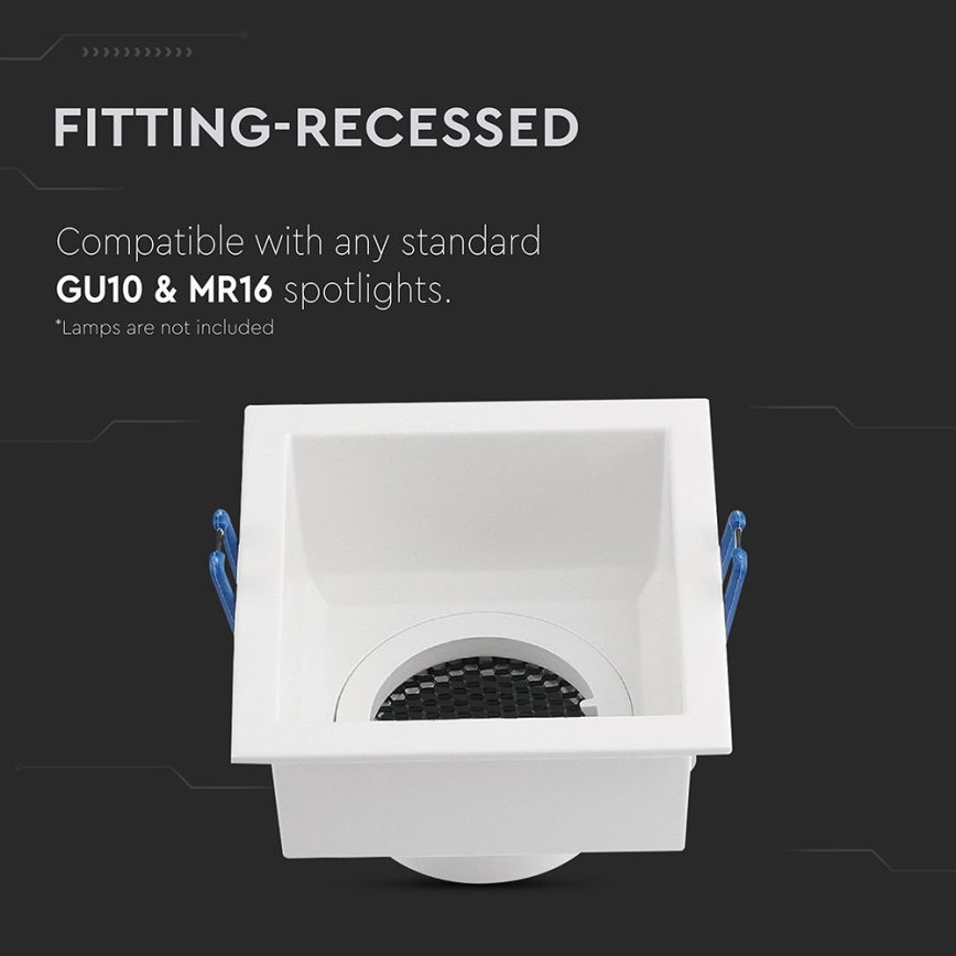 Plafonier GU10 9x9 cm alb