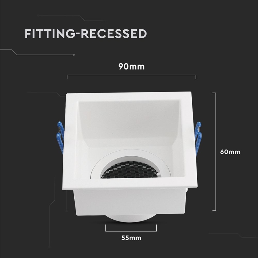 Plafonier GU10 9x9 cm alb