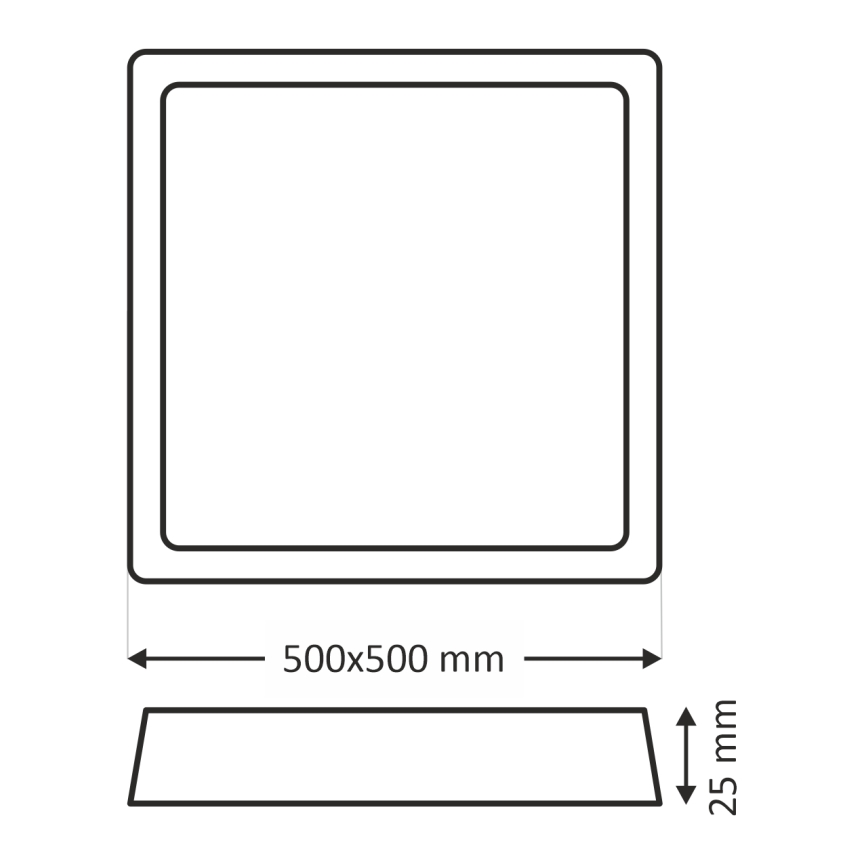 Plafonier LED, 40W, 230V, 3000/4000/6500K, 50x50 cm, bej